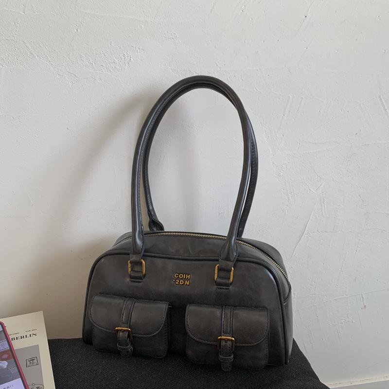 

Корейская ретро сумка через плечо 2025 осень новый модный тренд повседневная сумка Boston в иностранном стиле сумка для боулинга