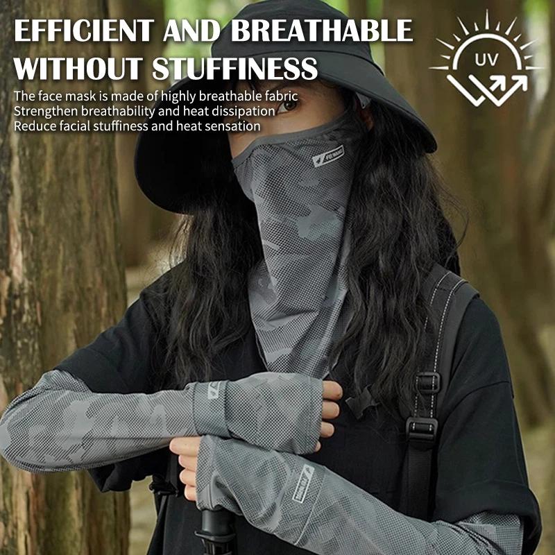1/2Pcs Summer Ice Silk Sun Protection Face Mask Sleeves For Men Women Outdoor Sport Fishing Uv Protection Hand Cover Arm Sleeves