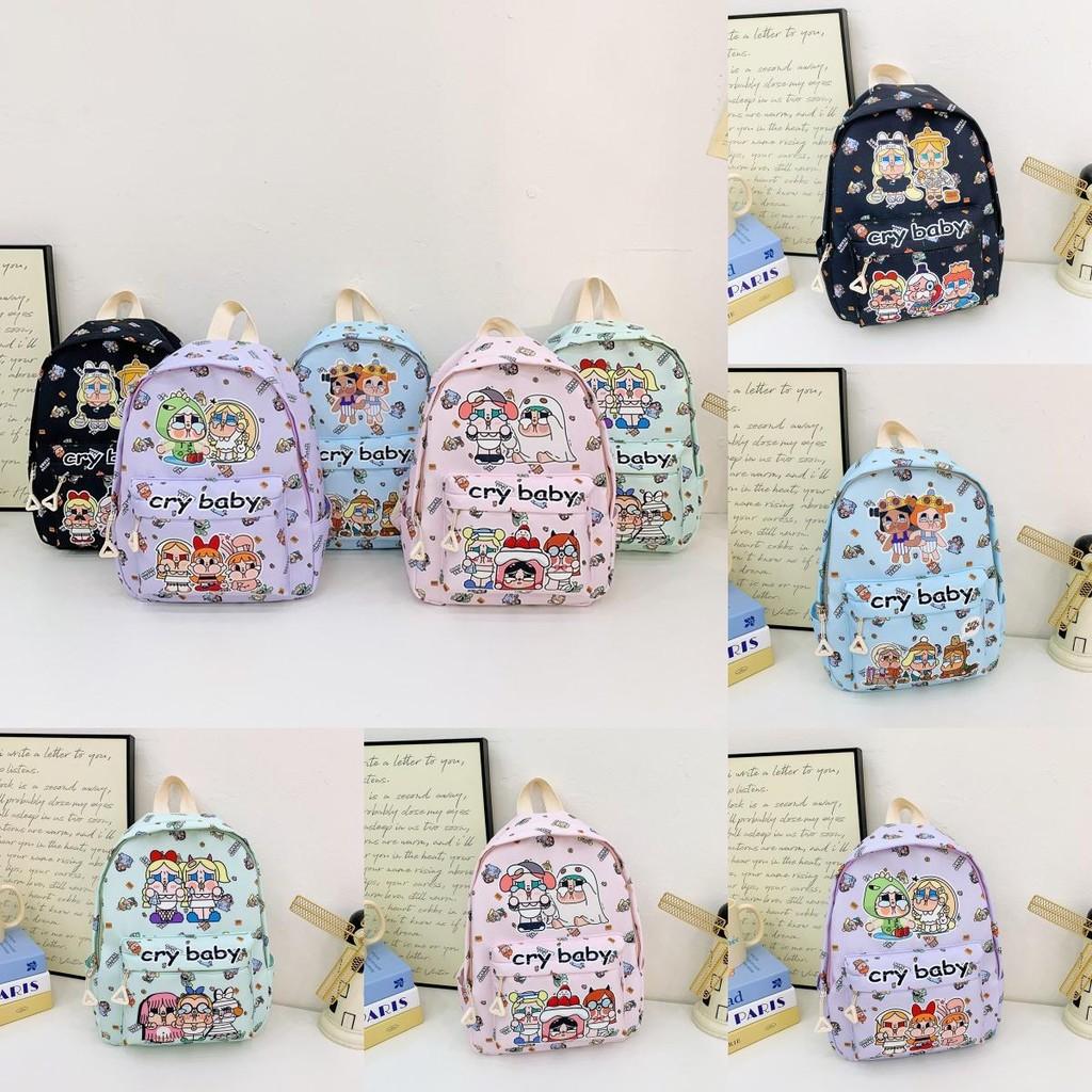 Girls Cartoon Prepreschool Bookbag With Cry Baby And Letter Prints For Daily