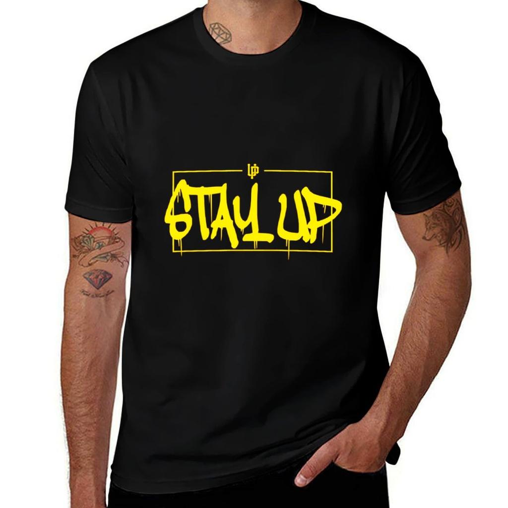 Gold Stay Up Undercover Prodigy Shirt Undercover Prodigy T-Shirt Basic Plain Short Sleeve Crew