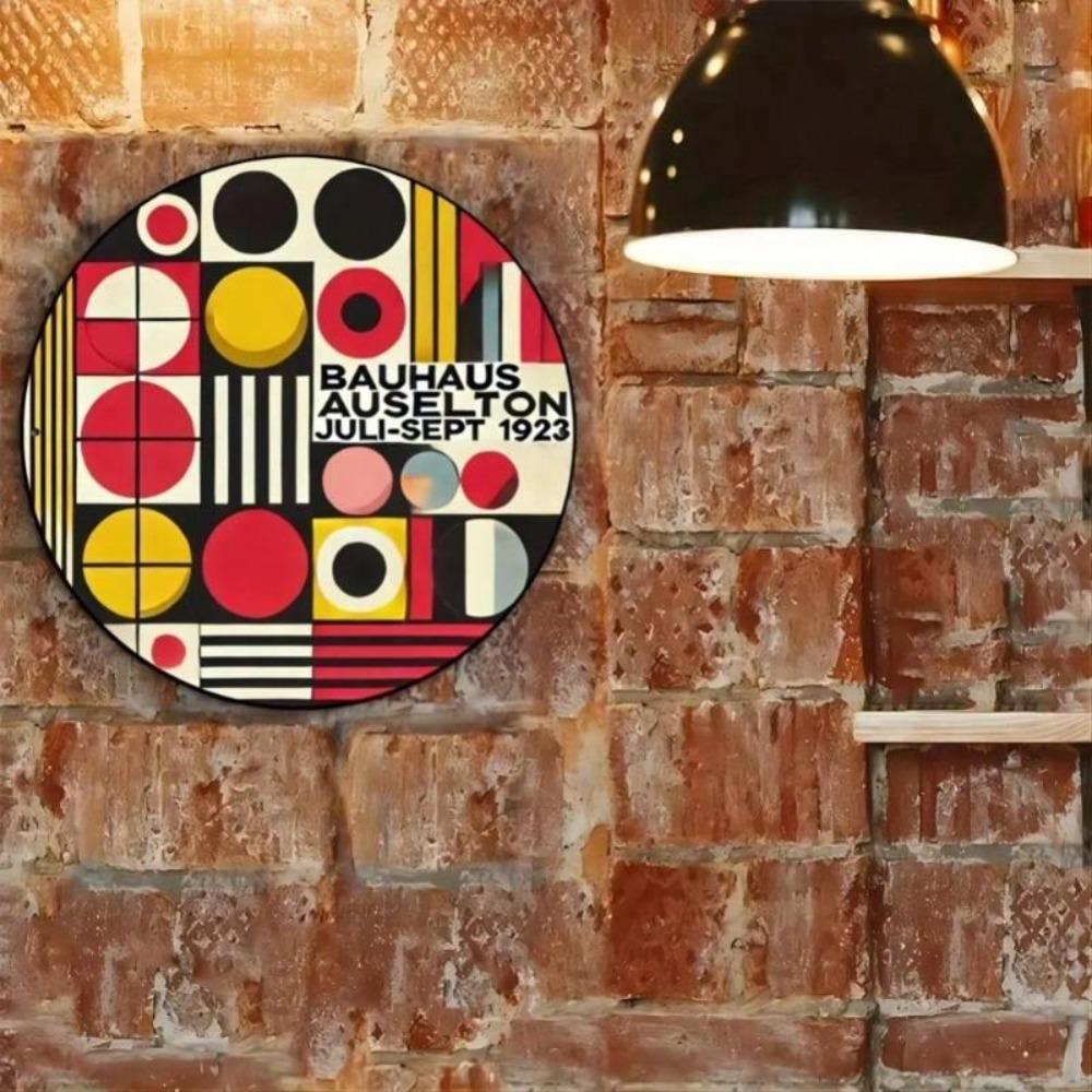 Vintage Bauhaus Aluminium Rundes Schild UV-Tinte Gedruckt 7,8 Zoll Bar Haus Garten Dekoration Einzelpackung