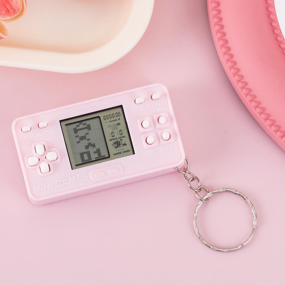 Mini Transparent Tetris Game Keychain - Classic Nostalgic Toy for Students