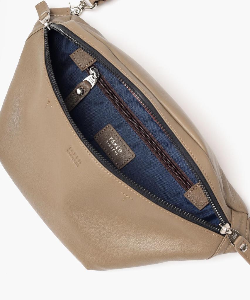 Takeo Kikuchi Herren Klappen-Umhängetasche, Taupe