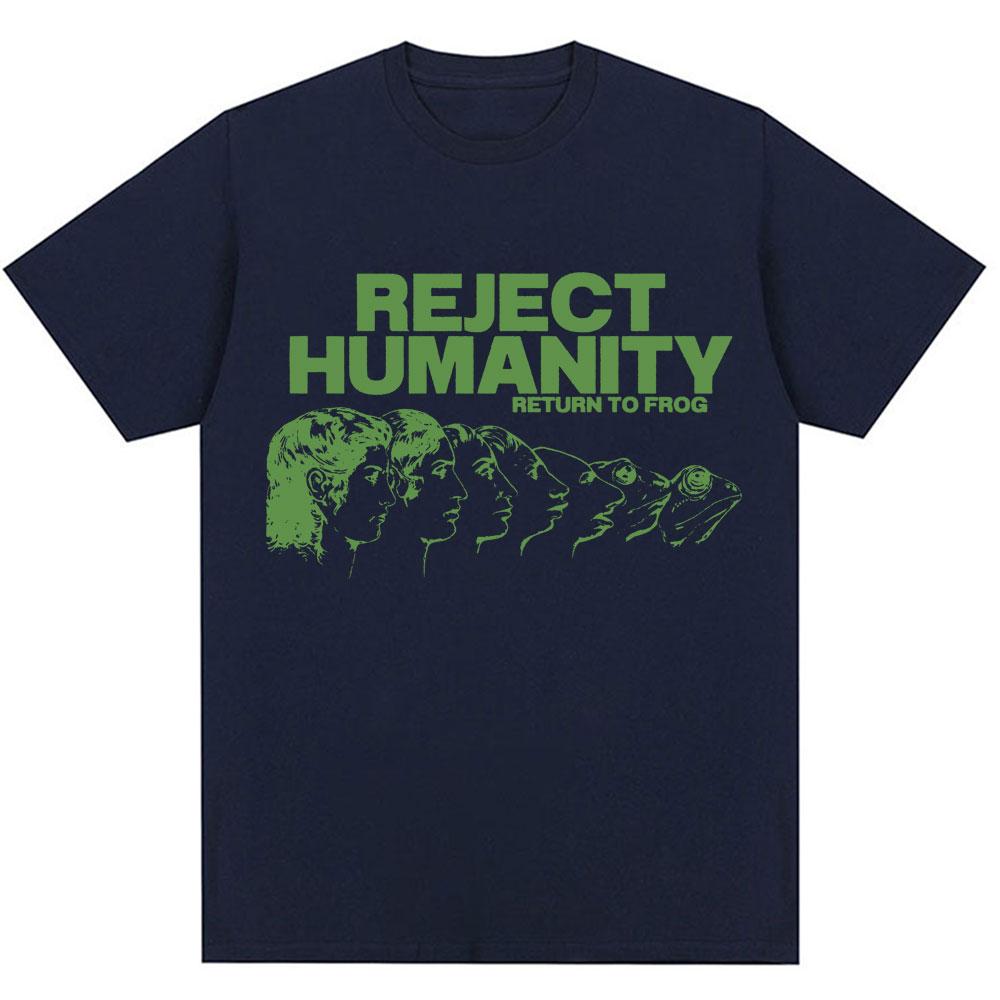 Lehne die Menschheit ab, kehre zum Frosch zurück Lustiges Meme T-Shirt Humor Modedesign Männer Frauen T-Shirts Animorphs Evolution Lockere Baumwoll-Tees
