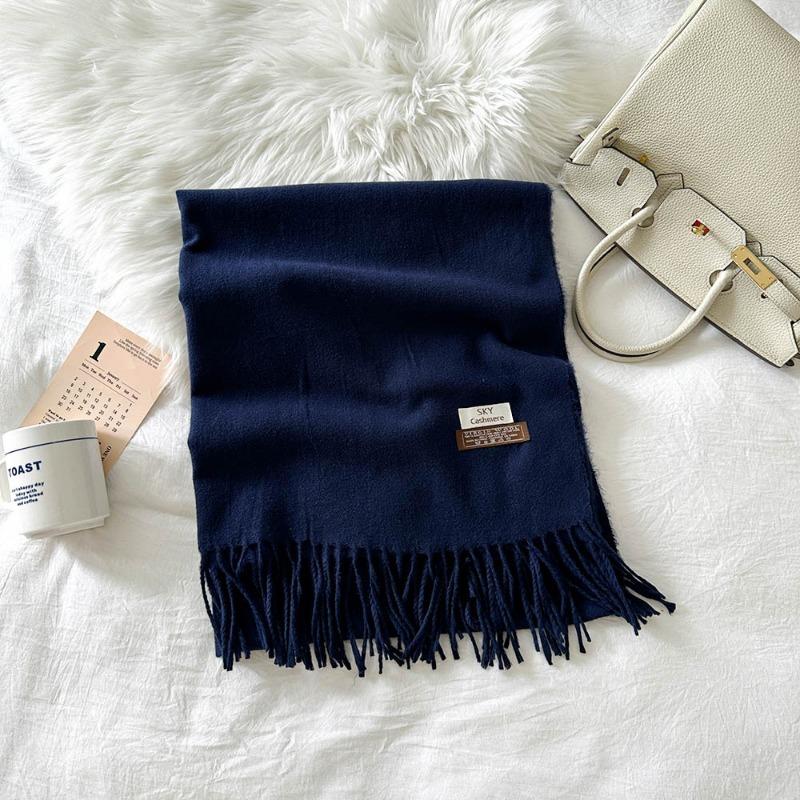 Solid color scarf women's winter new imitation cashmere scarf multi-color warm scarf long shawl