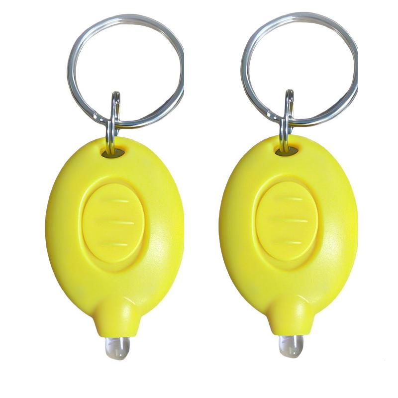 2PCS Mini Keychain LED Flashlight UV Torch Keyring Lamp Button Battery Lanterns White Light Children's Outdoor Light Torch