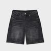Unisex Summer Retro Letter Print Denim Shorts Simple Streetwear Loose Short Pants Women Men Y2K Jeans