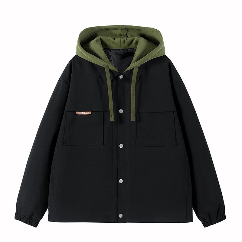 Frühlings- und Herbst-Trenchcoat-Stil Neue Frühjahrs-Fake-Zweiteiler-Jacke Lässige Herrenjacke