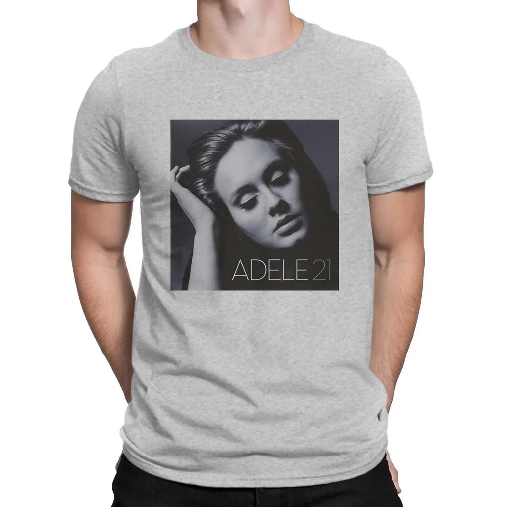 21 Album T-Shirts Men A-Adele Singer Funny Pure Cotton Tees Round Collar Short Sleeve T Shirts Gift Idea Clothes
