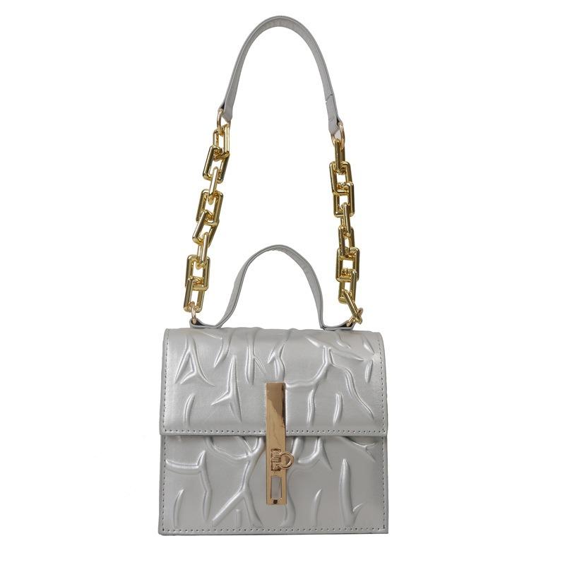 Beautiful Chain Small Square Bag New Embossed Bag Women's Fashion Simple Shoulder Bag Casual Commuter Armpit Bag Women's Bag