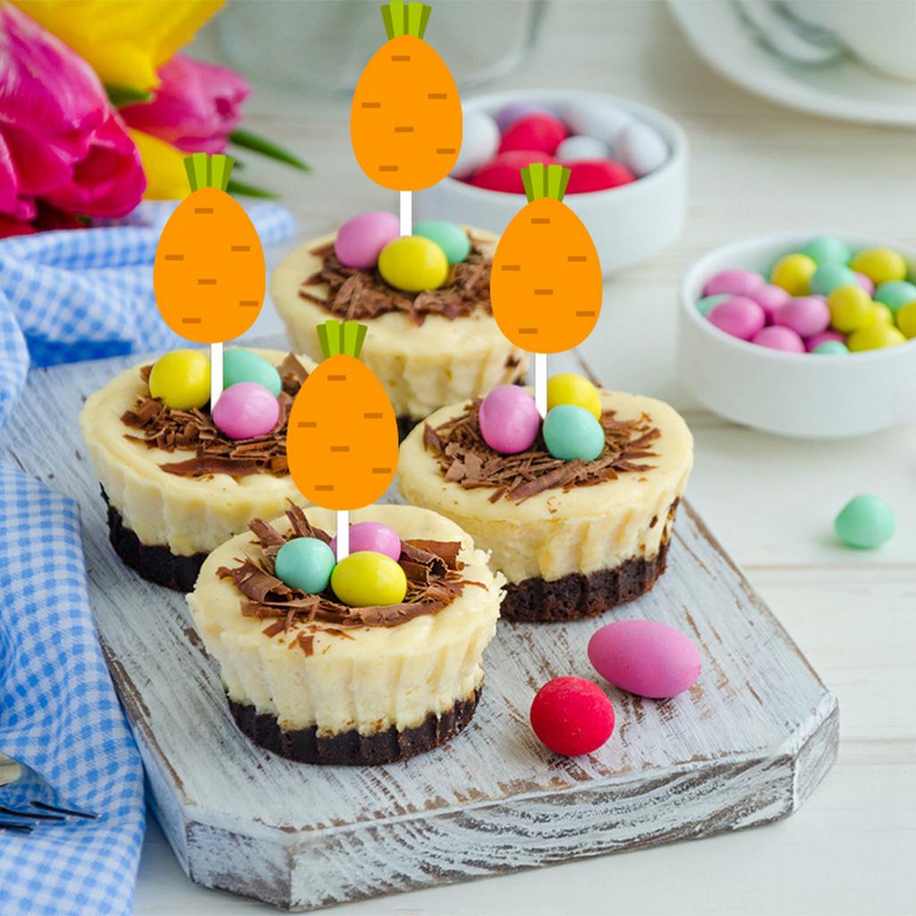 12 Easter Party Cakes, Small Flag Toppers, Party Decorations, Cupcakes, Paper Cup Flag Toppers Set