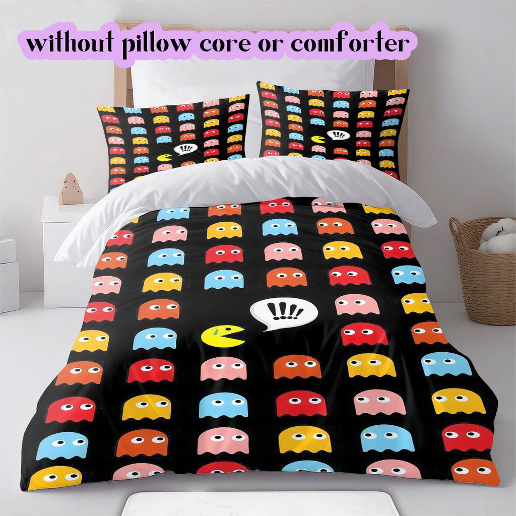 PacMan Anime Soft and Comfortable Duvet Cover, Children's Bedding Set Gift, Extra Large Size, Various Sizes Available