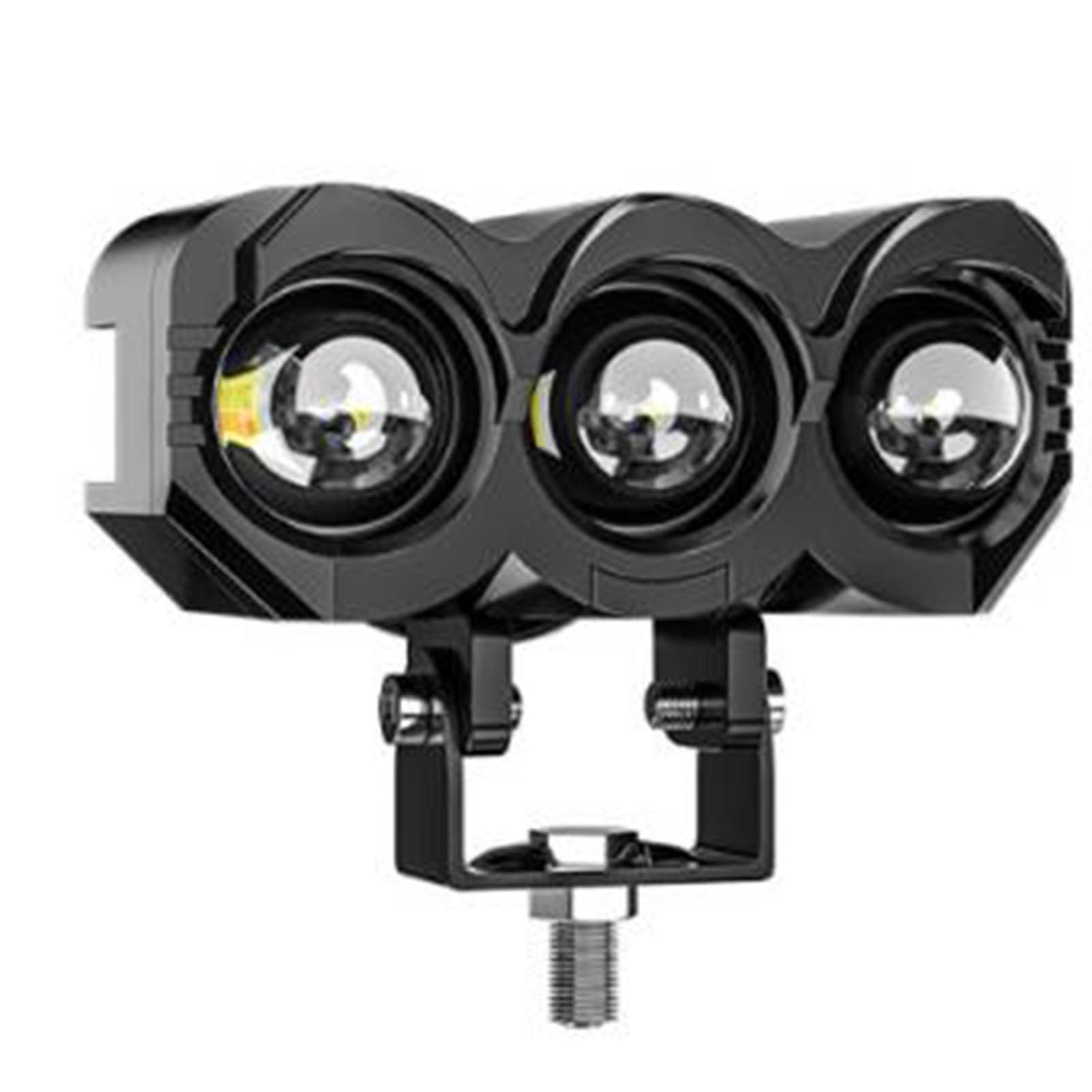 

2 шт. светодиодный прожектор для мотоцикла, белый, желтый, двойной свет, алюминий, IP68, водонепроницаемый, DC9-80 В, 1200 лм