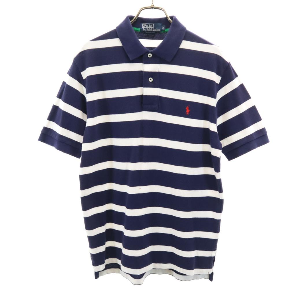 Polo by Ralph Lauren Border Pattern Short sleeve Polo shirt S Navy Fawn Men's Used