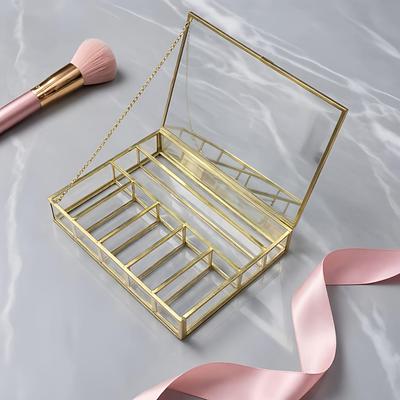Metal Tray Storage Box for Gold Ornaments: Lipstick, Rings, Earrings, Necklaces, Eyebrow Pencils - Perfect Girlfriend Gift