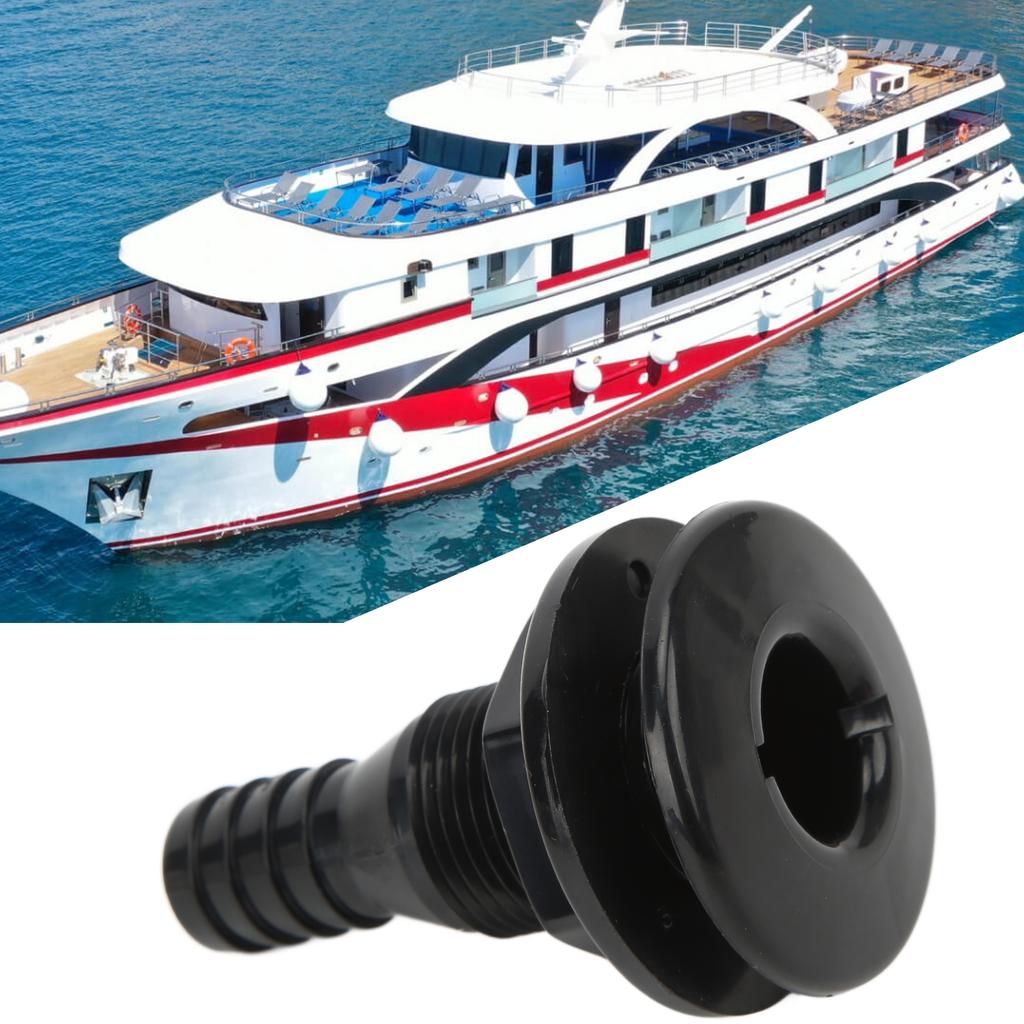 Boat Through Hull Connector 3Celsius4in ABS Plastic Hose Coupling Drain Outlet Accessory