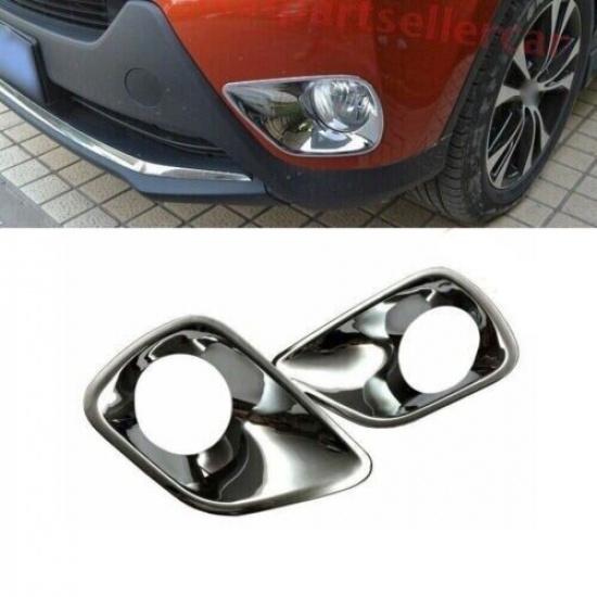 For Toyota RAV4 13 14 15 Chrome Front Fog Light Lamp Eyelid Molding Frame Trim