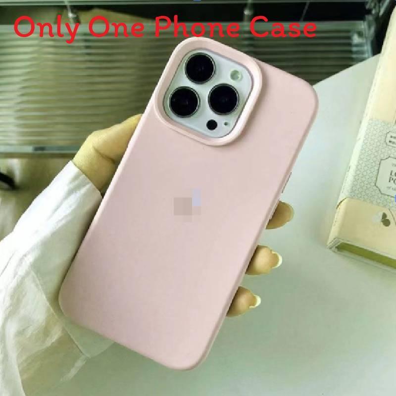 For Iphone 15 15pro Silicone Phone Case With Solid Color Full Coverage Drop Protection 15 Pro розовый