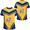 Barbados Ethnic Flag Map Print T Shirt Barbados Coat Of Arms Graphic Tee Shirt Fashion Streetwear Short Sleeves Mens Clothing