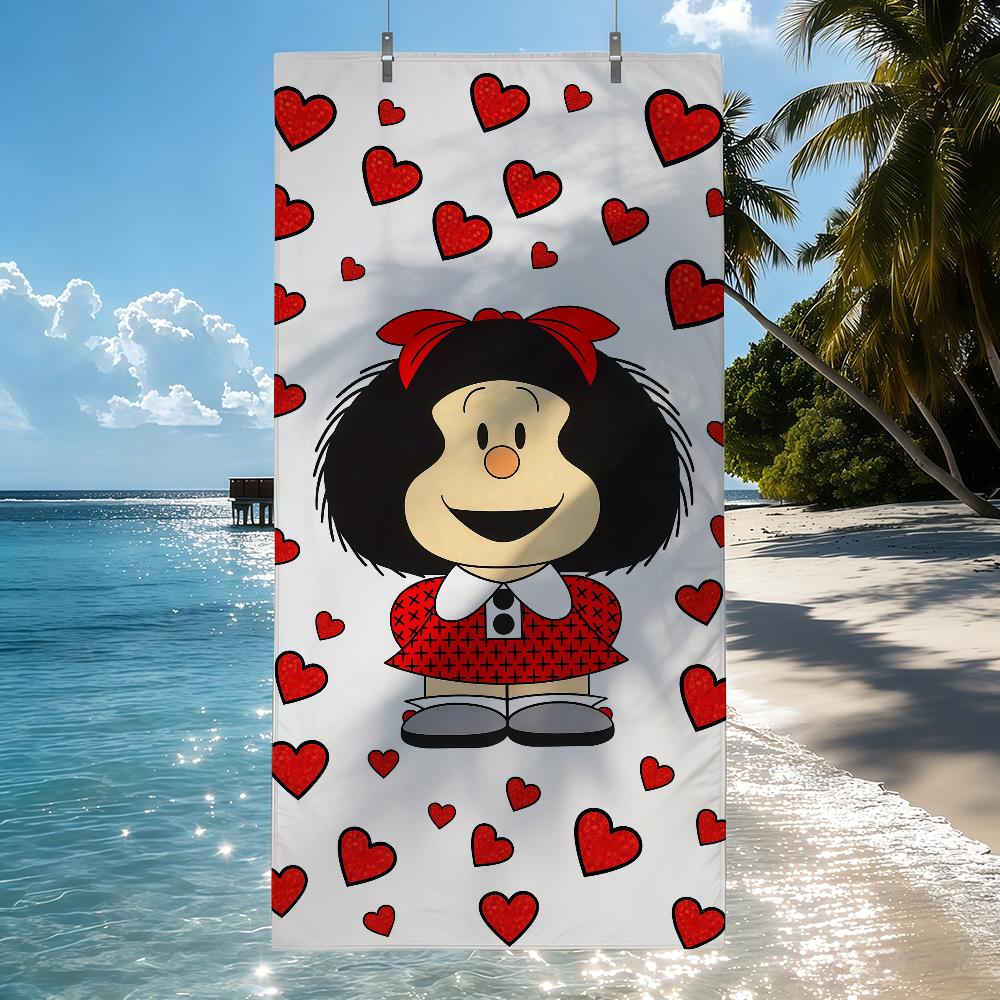 Asciugamano M-Mafalda Cartone Animato Carino Asciugatura Rapida Asciugamani da Spiaggia Sono Adatti Per Piscine Campeggio Yoga e Palestra