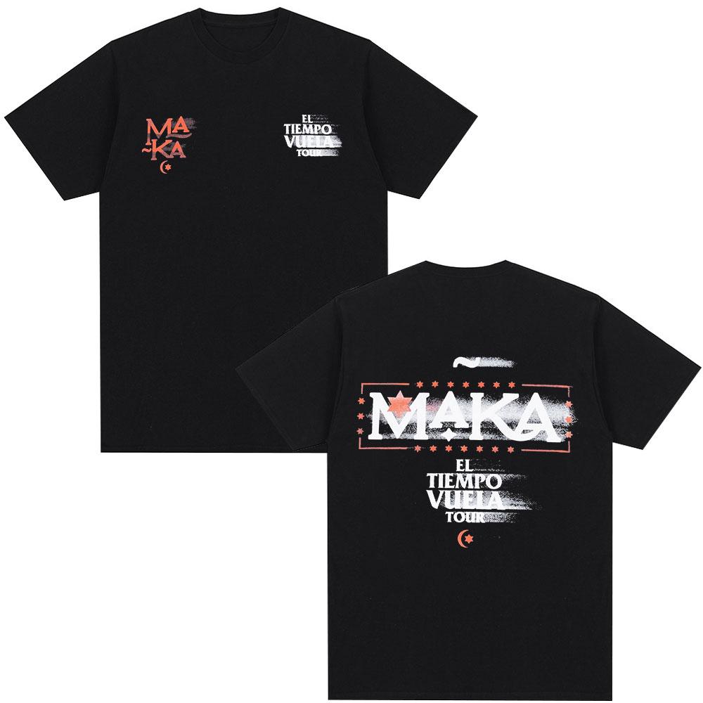 Rapper Maka Aura 2025 Tour Merch T Shirts Men Women Fashion Vintage Street Tshirt Casual Cotton Short Sleeve T Shirt Streetwear
