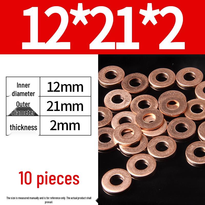 2mm Pure Red Copper Sealing Ring Marine Instrument Flat Washer