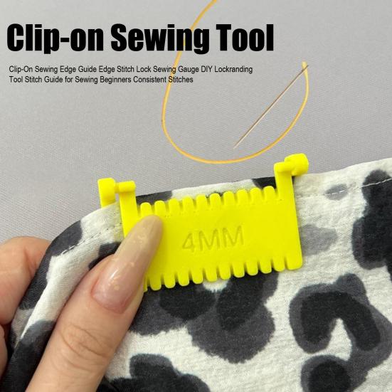 Clip-On Sewing Edge Guide Edge Stitch Lock Sewing Gauge DIY Lockranding Tool Stitch Guide for Sewing Beginners Consistent Stitches