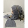 Scarf Integrated Hat Winter Women's New Scarf Hat Warm Knitted Headgear Plush Thickened Wool Hat Knitted Hat