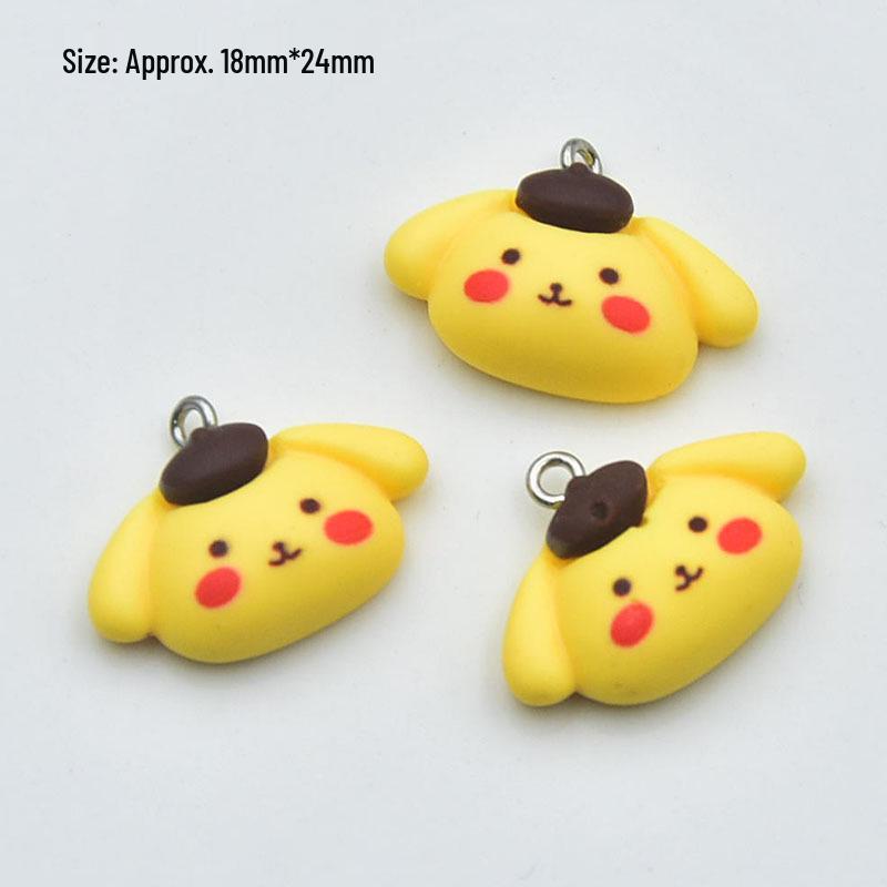 Cute Cartoon Chacha Big-Eared Dog Resin Earrings & Keychain Charms - DIY Jewelry Accessories