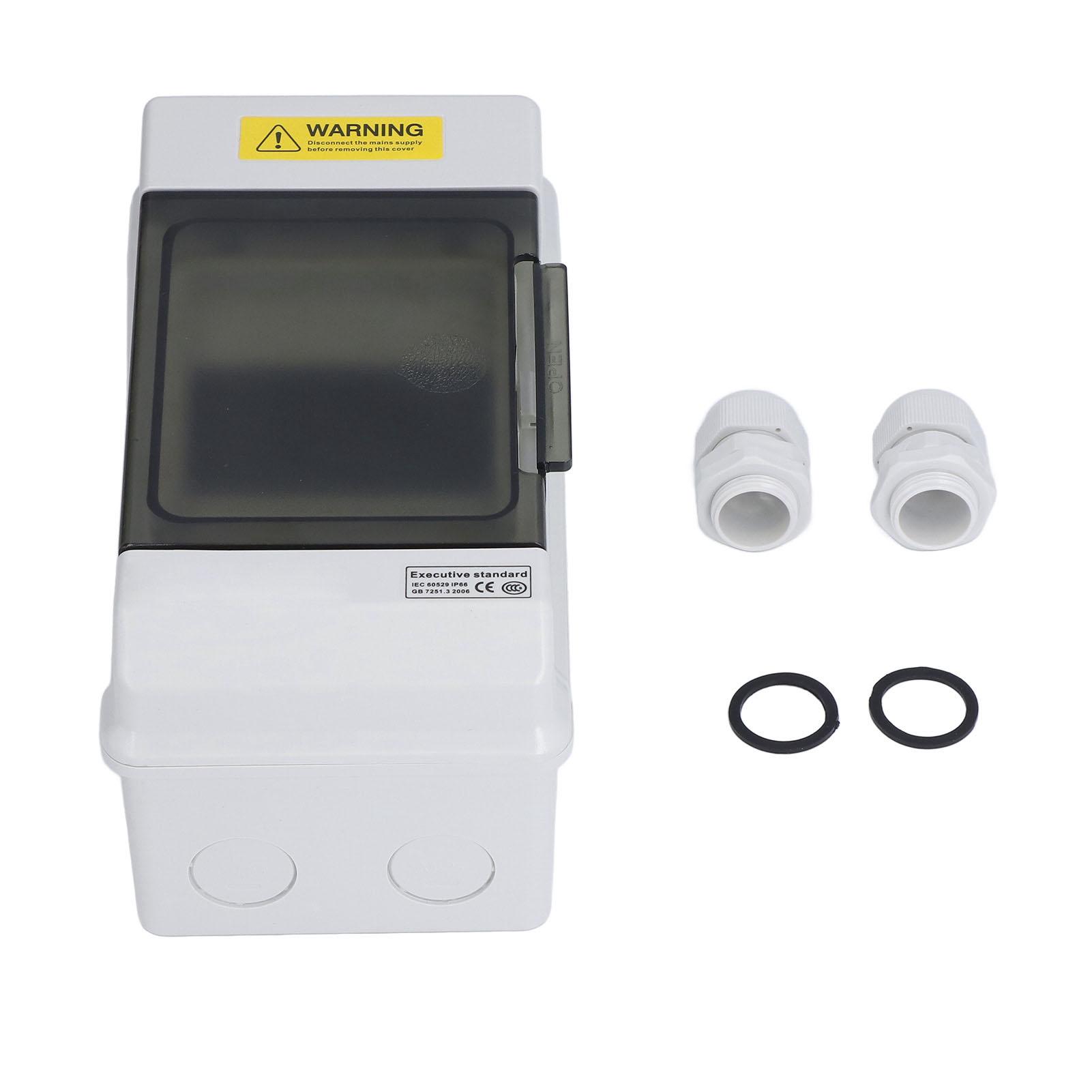 

Distribution Box Waterproof 4 Way Plastic Junction Case Transparent Cover DIN Rail Mount