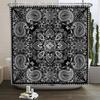 Bohemia Mandala Blume Duschvorhang Schwarz Gold Badevorhang Heim Badezimmer Dekoration Wasserdichtes Gewebe Badewannen-Bildschirm Mit Haken