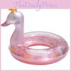 Shiny Pink Swan Inflatable Crown Swim Ring Cartoon Design For Adults Swimming Activities