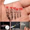 50pcs Swivel Snap Connector Pin Bearing Rolling 360 Rotate Ring Tackle Buckle Hook Lure Kit Wire Box Fishing Accessories