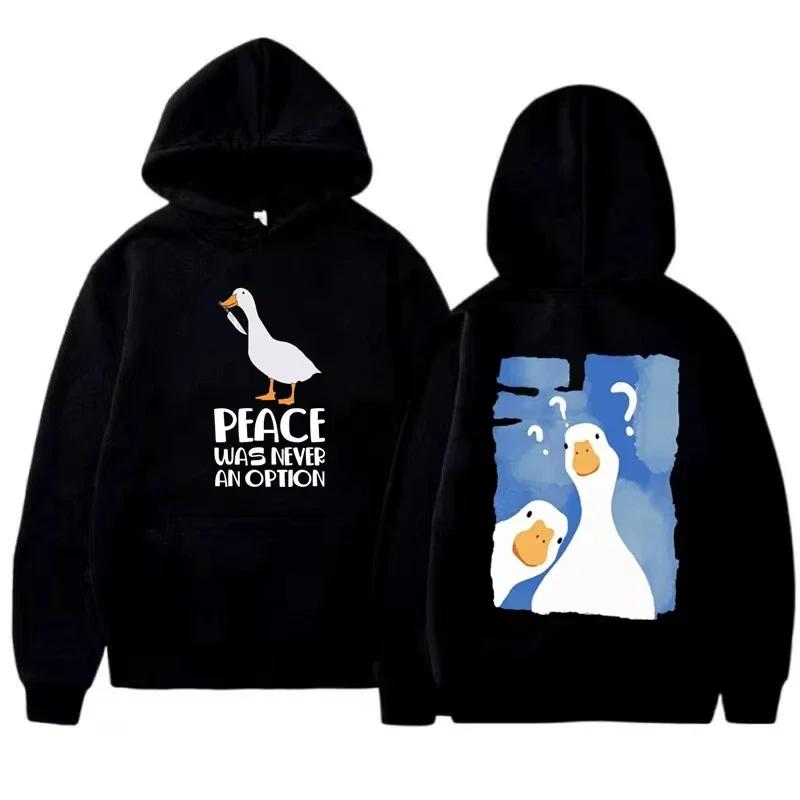 2025 Fashion Male and Female Couples Cute Duck Print Hoodie Casual Hoodies Pullovers Sweatshirts Men's Color Hoodies Sweatshirt