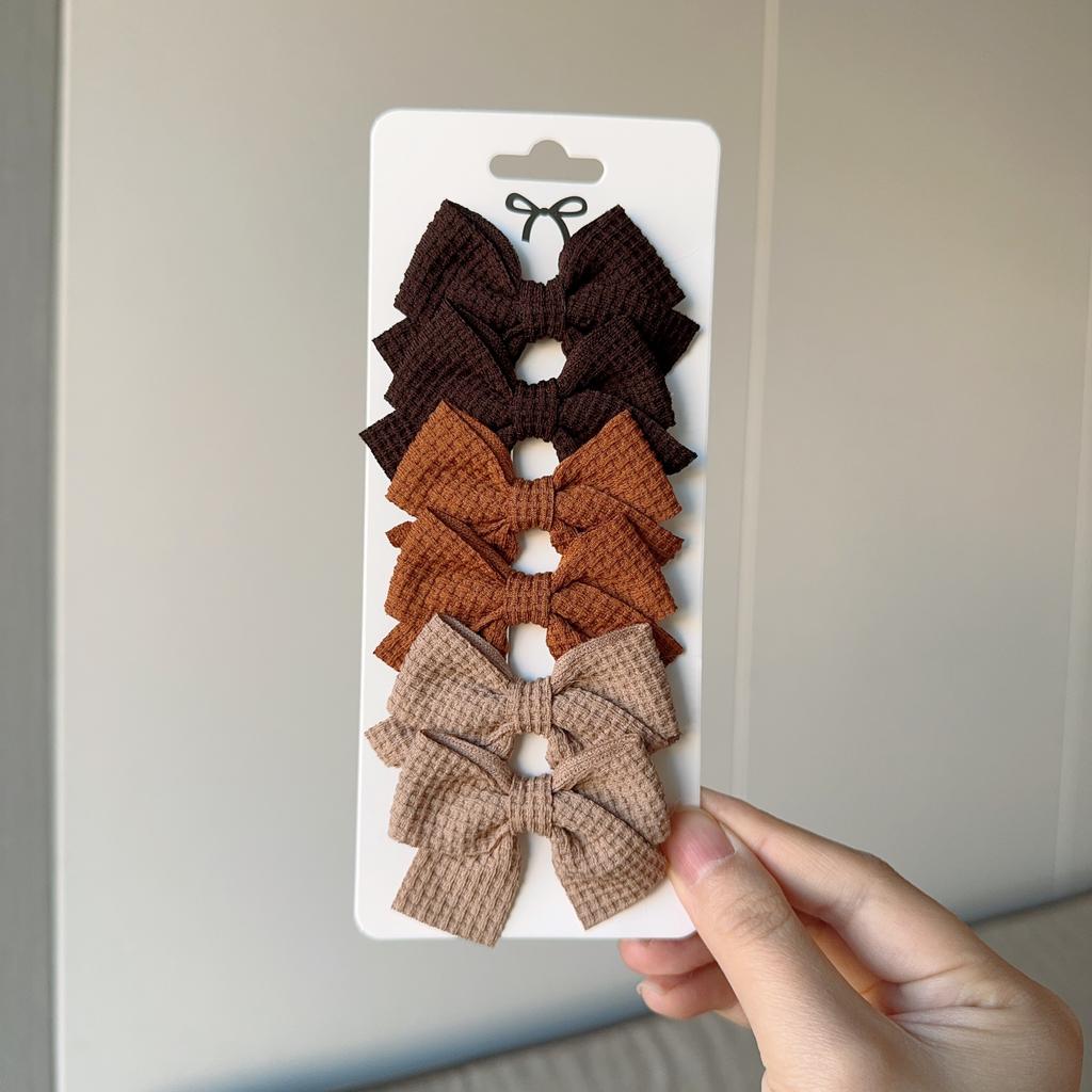 6Pcs/lot Solid Color Ribbon Baby Bows Hair Clips for Baby Girls Handmade Bowknot Hairpin MiNi Barrettes Kids Hair Accessories