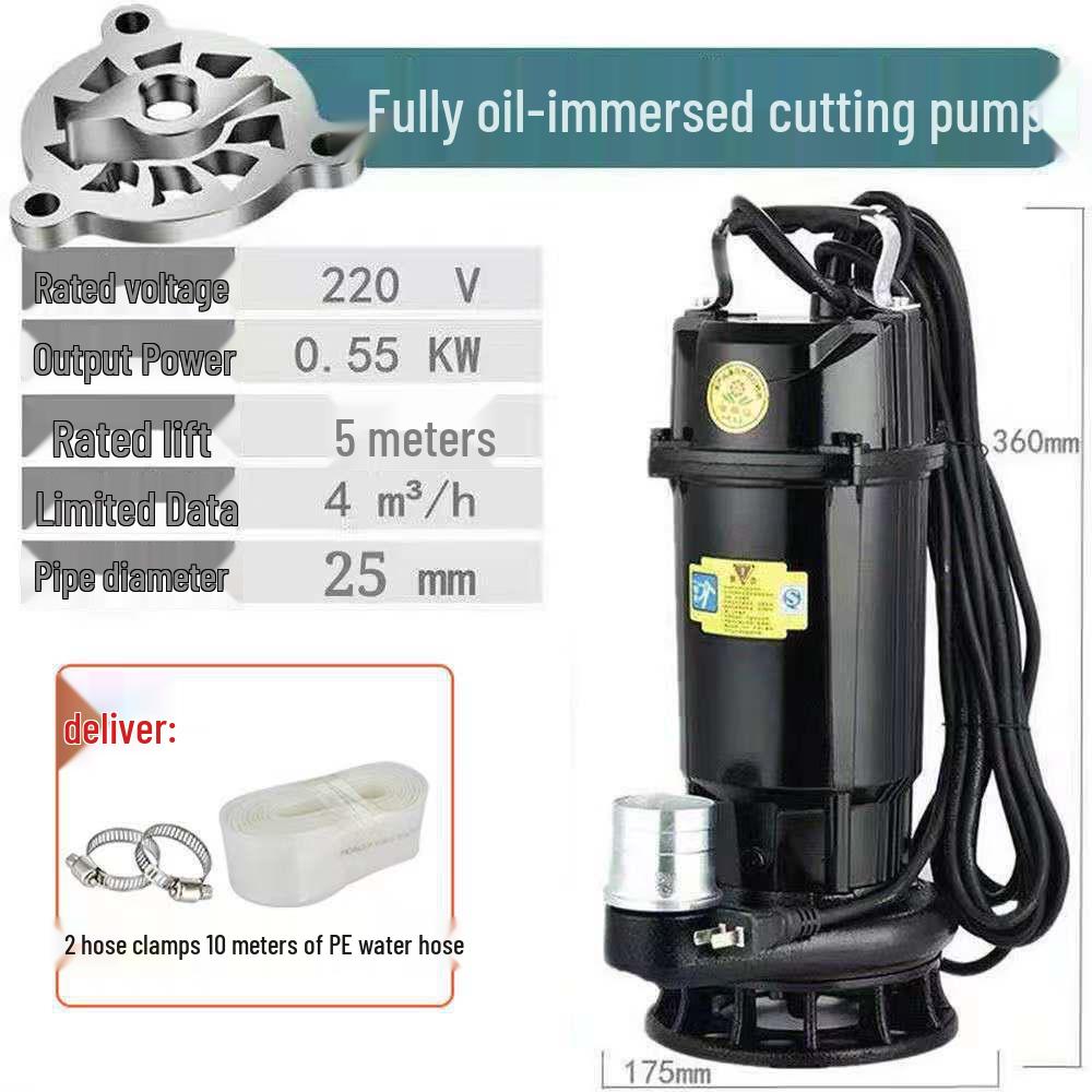 220V Submersible Sewage Pump with Blade for Septic Tanks & Biogas Digesters