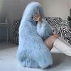 Autumn Winter Oversized  Warm Shaggy Hairy Faux Fur Coat Women with Hood Loose Casual Fluffy Jacket