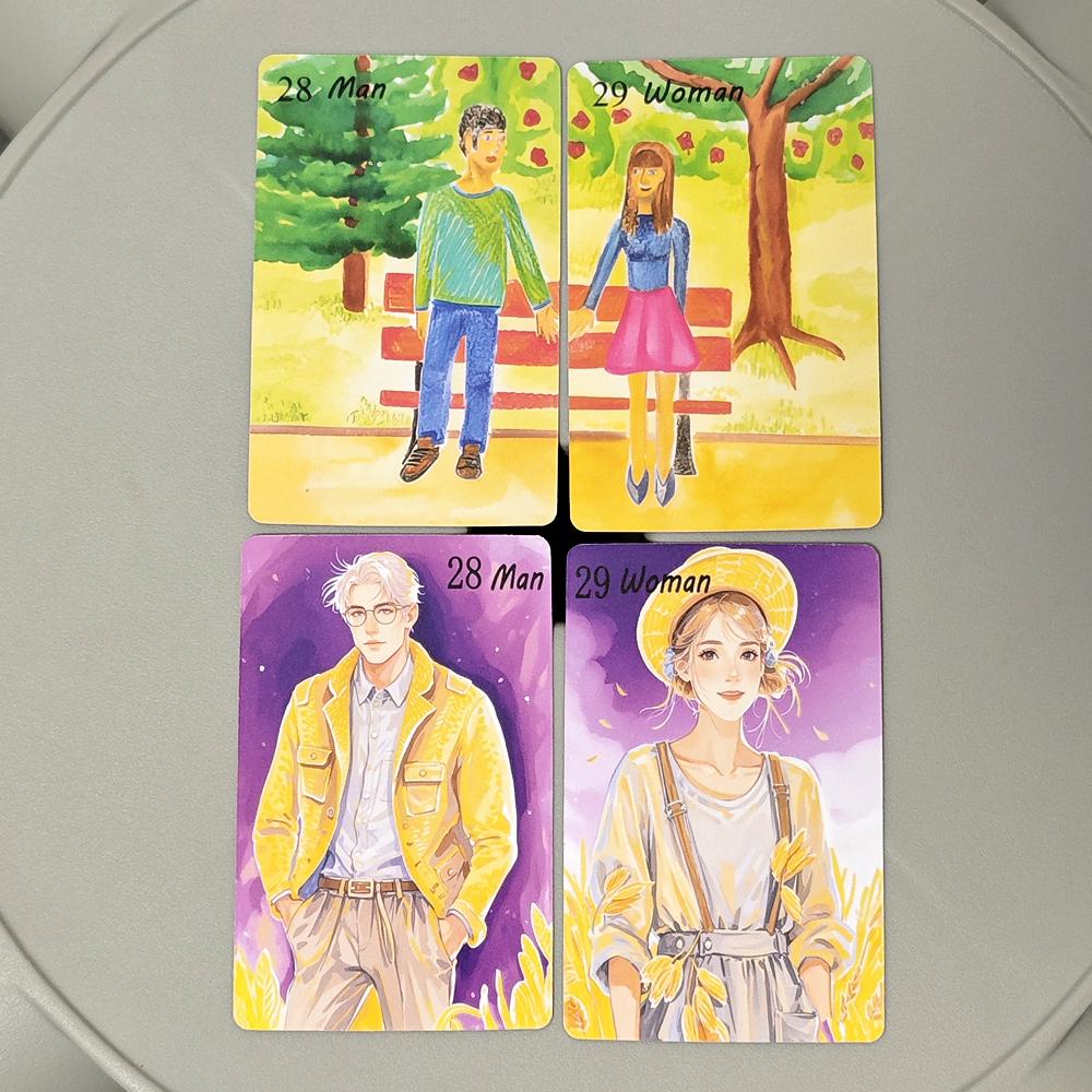 Watercolor Painting Lenormand Deck 42 Pcs Lenormand Cards Rana System 9*6cm