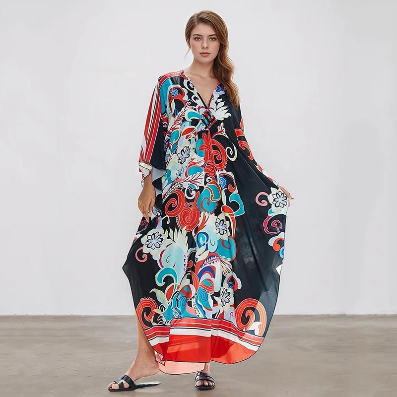 Xitao Bat Wing Sleeve Print Casual Dress GJ1178