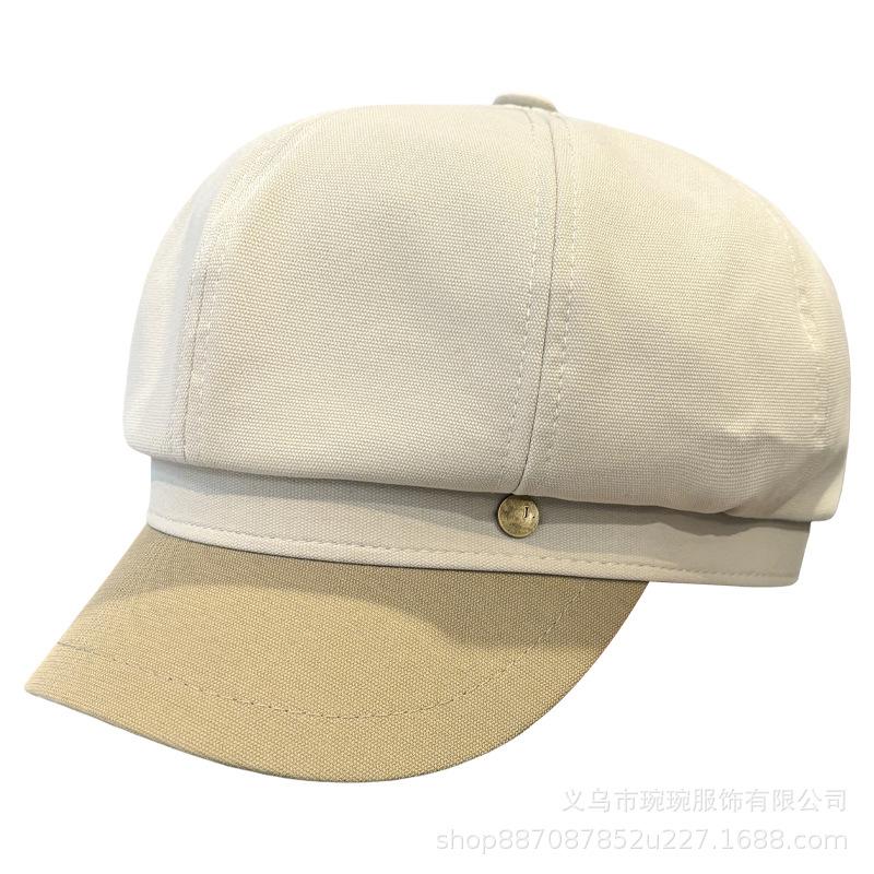 Spring and Autumn New Gold Buckle Octagonal Hat Children's Outdoor Face Painter Newsboy Hat Sunshade Sunscreen Hat