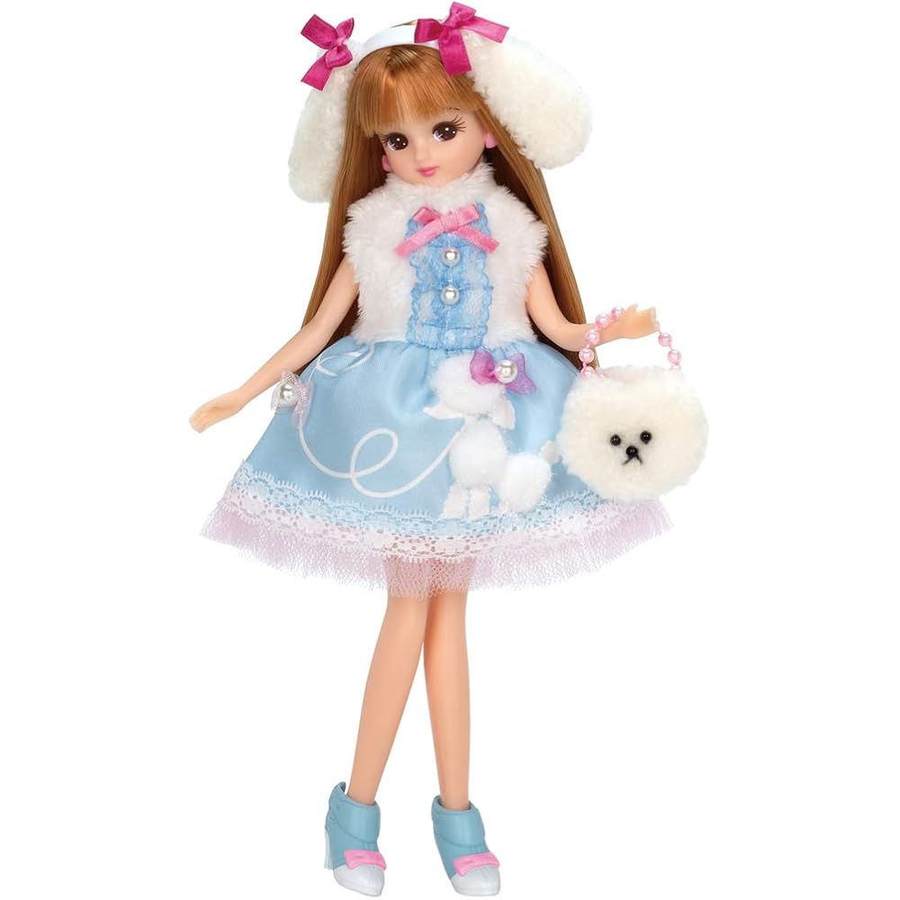 Licca-chan Dress LW-07 Fuzzy Dog Design Cute Outfit for Dolls