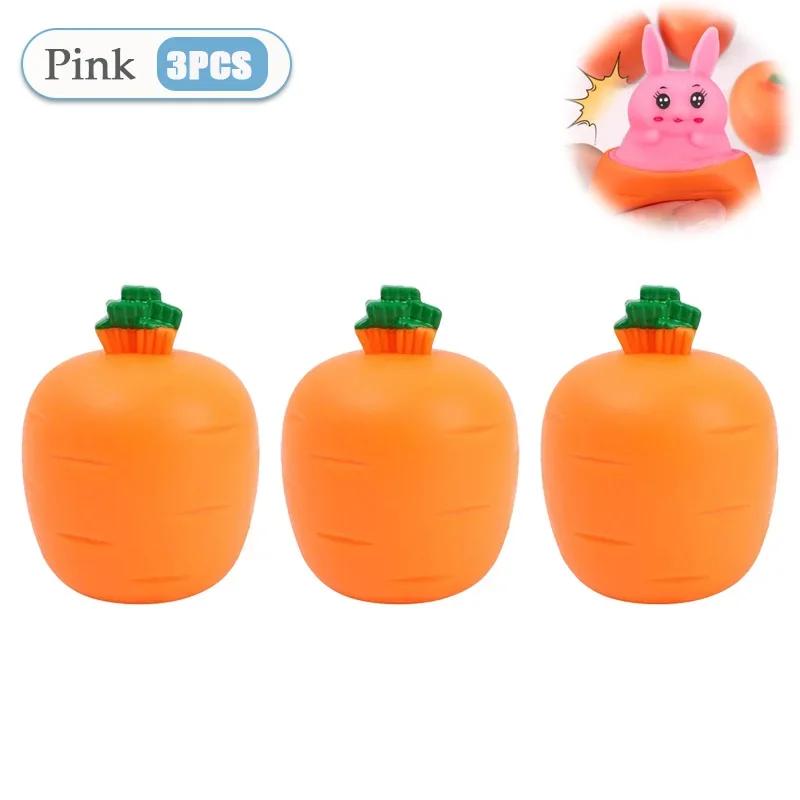 1-40PCS Carrot Rabbit Stress Relief Squeeze Toy Telescopic Radish Rabbit Toy for Kids Fun Easter Gift for Children