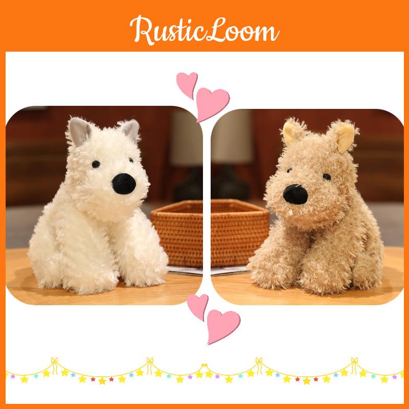 White/brown West Highland Terrier Plush Toy Pillow For Sleeping And Cuddling Great Birthday Gift For Boys And Girls
