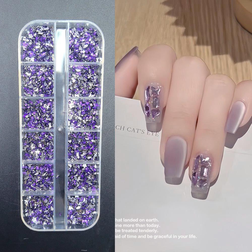 Nail Art Irregular Mini Ornaments: Pink, White, Colorful Champagne Accessories