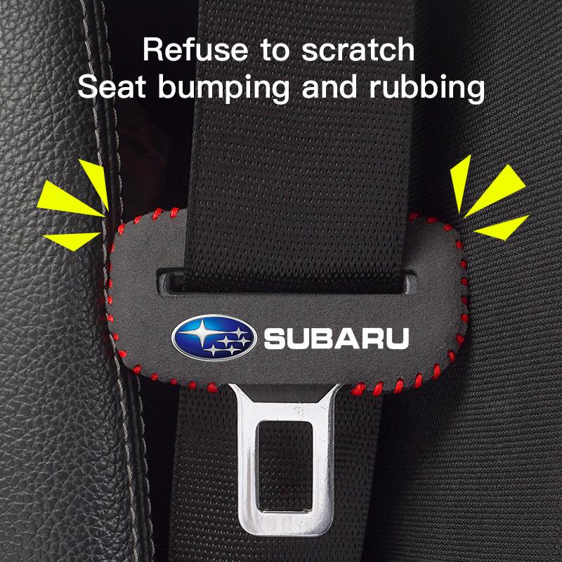 Car Safety Belt Buckle Plug Leather v Cover For Subaru STI Forester Impreza Legacy Outback XV BRZ WRX Tribeca