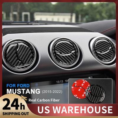 Aerisire centrală de aer condiționat din fibră de carbon pentru Ford Mustang 2015-2022 Accesorii Autocolant pentru cadru AC