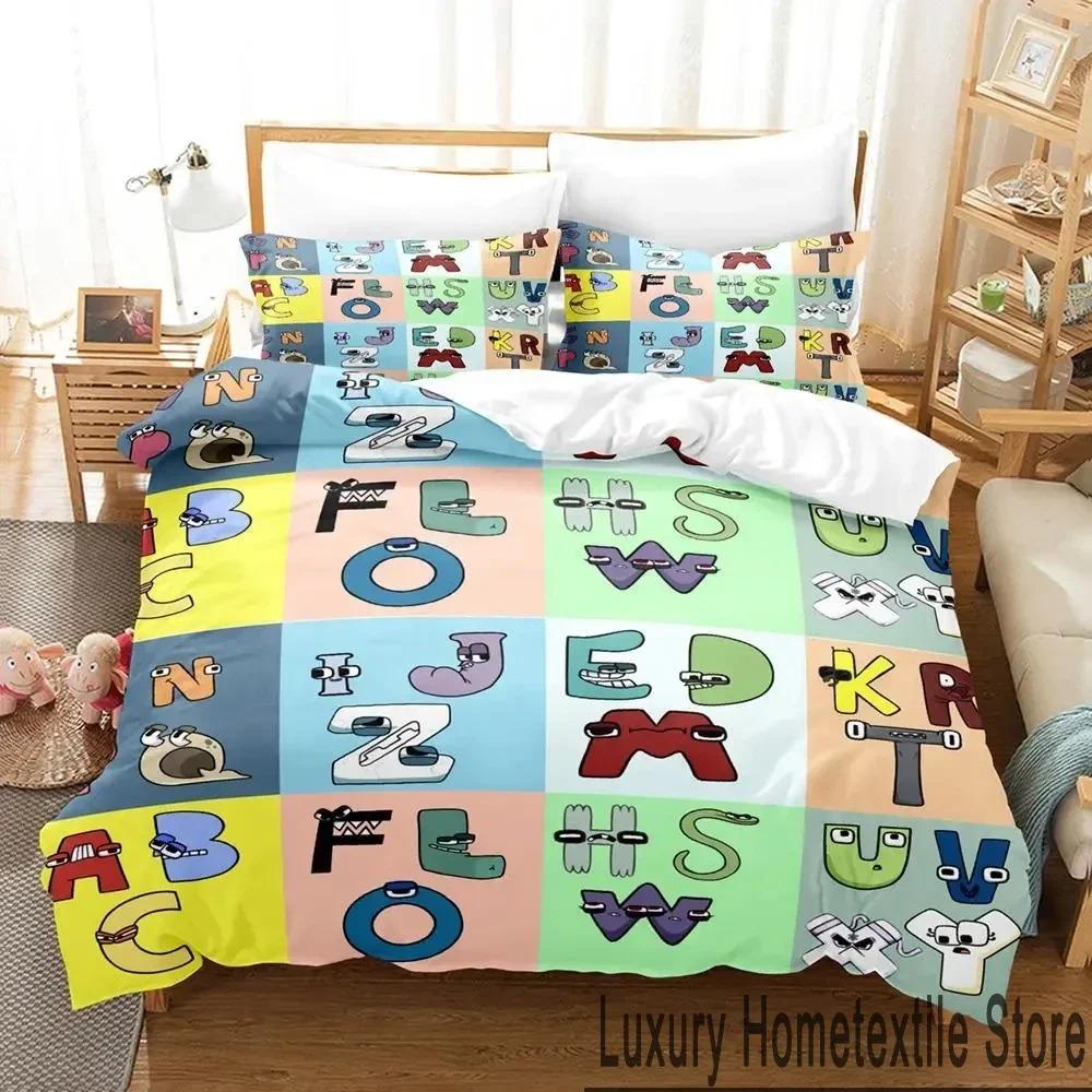 3D Print Cartoon Alphabet Lore A-Z Bedding Set Duvet Cover Bed Set Quilt Cover Pillowcase Comforter King Queen Size Boys Adult