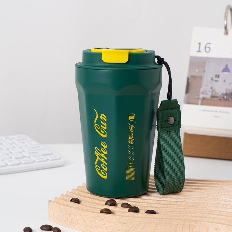 High Value Coffee Cup 316 Stainless Steel Thermal Insulation Cup Portable Outdoor Accompanying Rope Car Cup