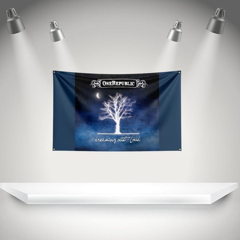 O-OneRepublic Flag Rock Music Band Banner HD Printing Tapestry Exhibition Music Band Fans Garage Decor
