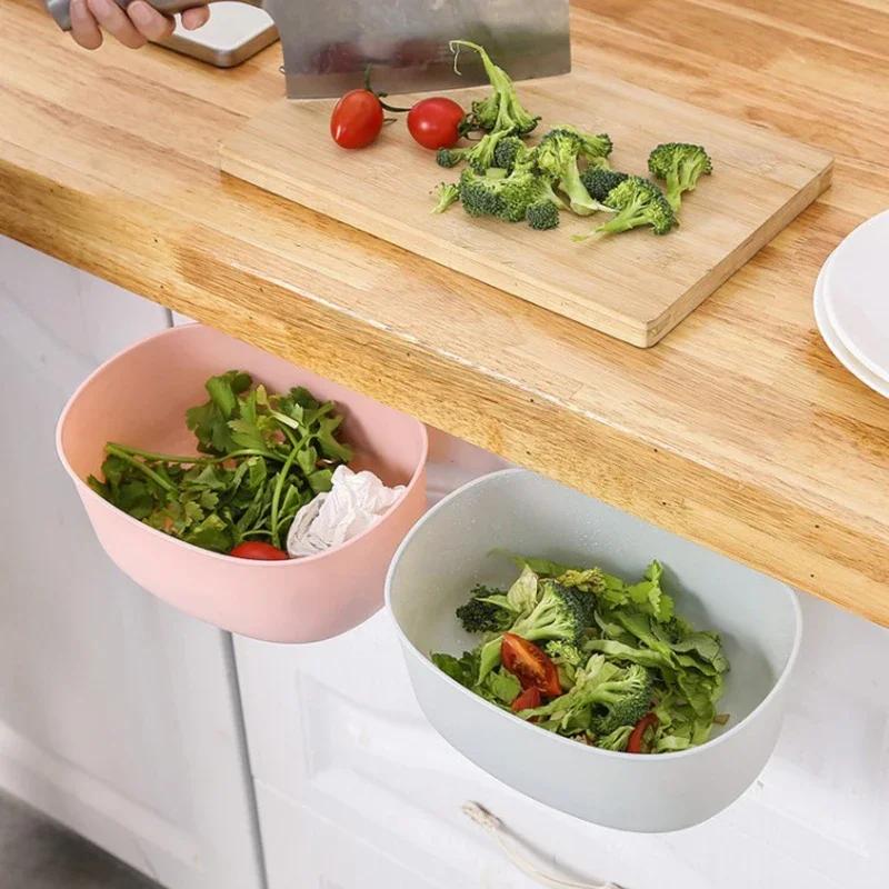 Household Handheld Culinary lidless Trash can organizer Cabinet door Trash basin Innovative Household desktop clutter organizer basket